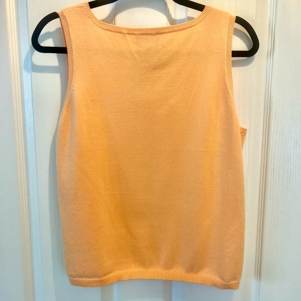 🧡”Lauren Ralph Lauren” Orange Sherbet  Tank Sweater Cardigan Set Size PL 🍑 - Picture 6 of 13